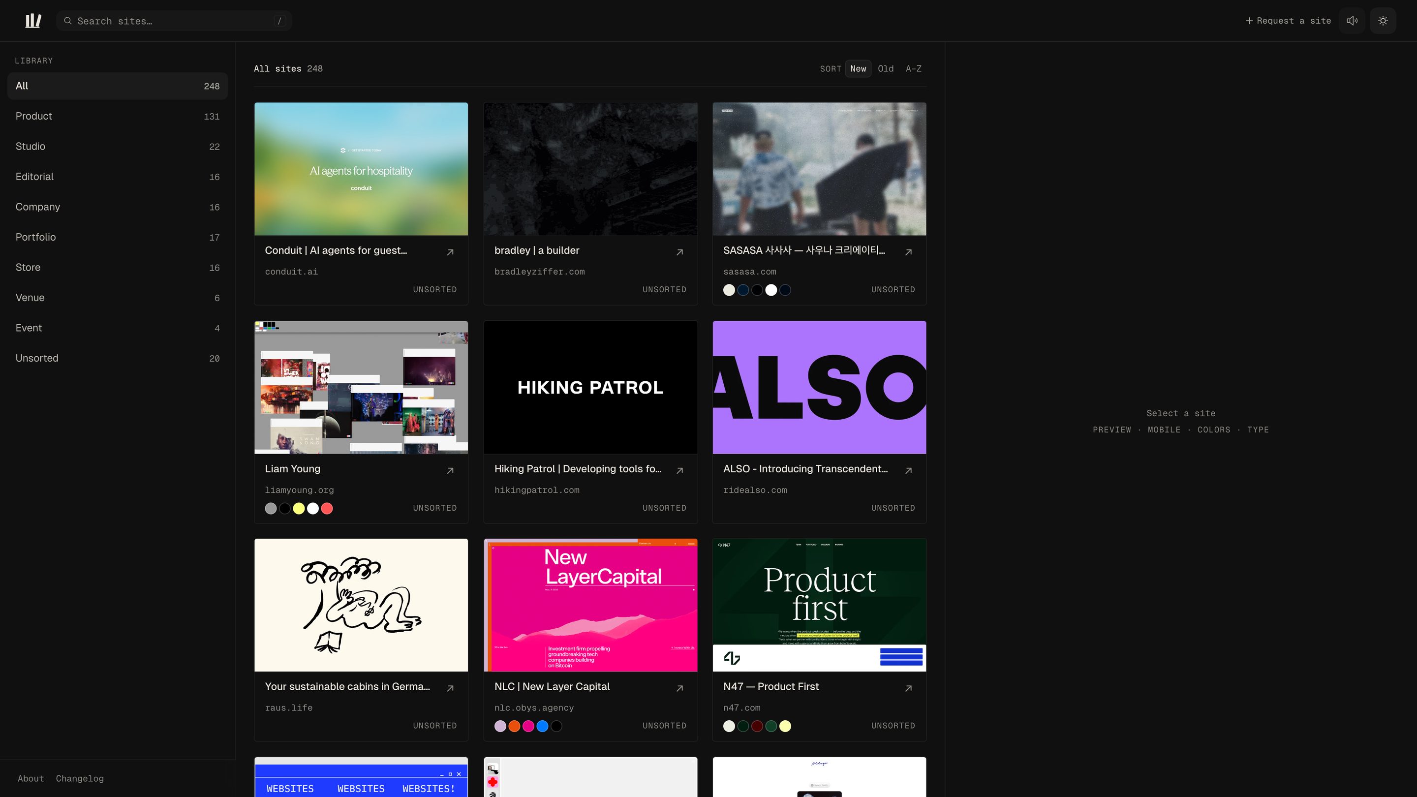 The library in dark mode